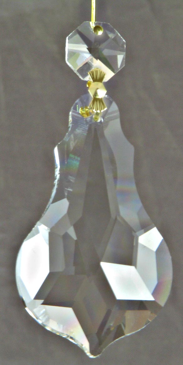 Clear Crystal Violin Shape 2" with Octagon - Click Image to Close
