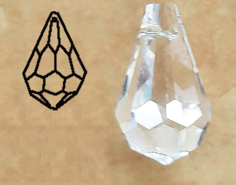 Clear Crystal Drop 20mm - Click Image to Close