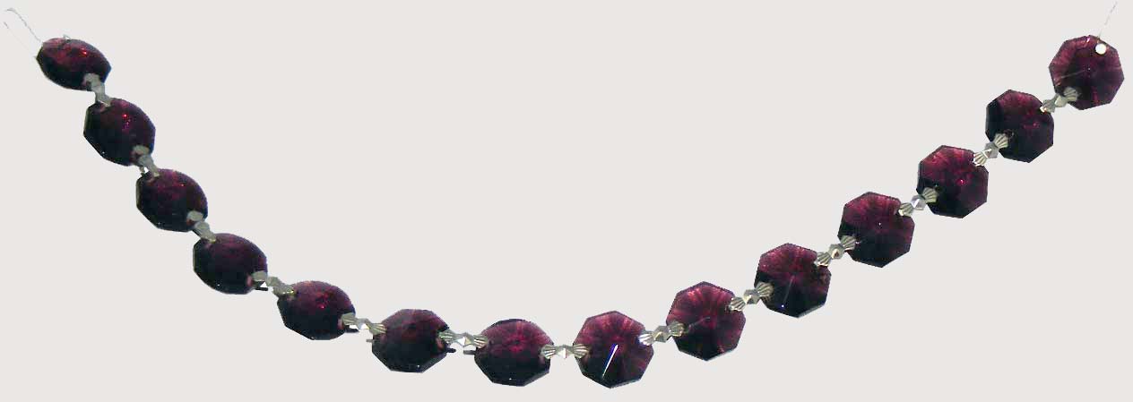 Amethyst Chain 14mm Octagon 8" BT - Click Image to Close