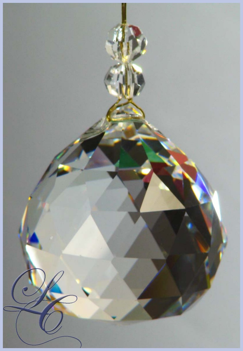 Crystal Ball 30 mm with 2 Beads