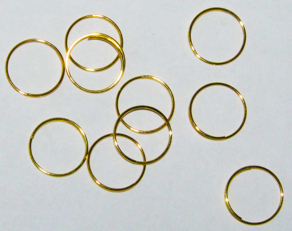 45 x Anneaux Dore 10 mm