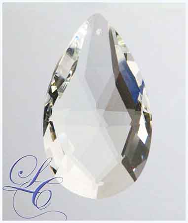 Clear Crystal Drop Pearshape 2.5" - Click Image to Close