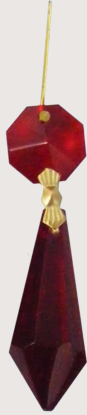 Ruby Drop 1.5" with Octagon - Click Image to Close