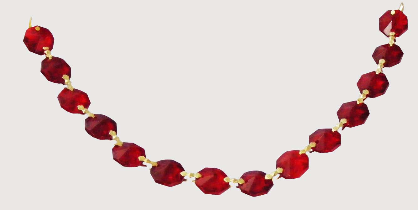 Ruby Chain 14 mm Octagon 8" BT - Click Image to Close