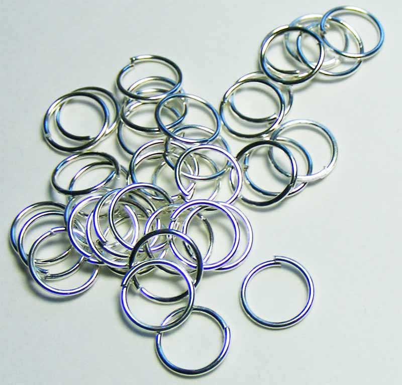 40 x Silver Plated Ring 8 mm