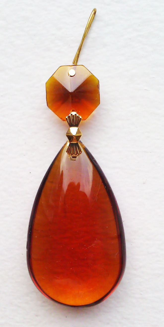 Topaz Smooth Almond Shape 2" with Octagon - Click Image to Close