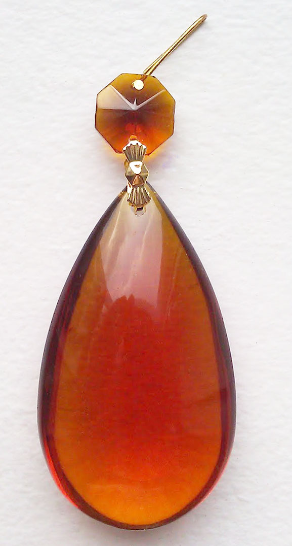 Topaz Smooth Almond Shape 2.5" with Octagon