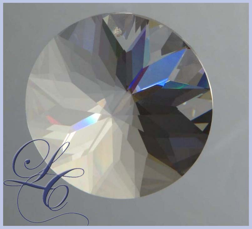 Faceted Crystal Disk 1 Hole - 45 mm - Click Image to Close