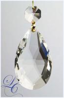 Clear Crystal Drop Pearshape 2" with Octagone