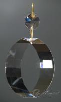 Faceted Oval Clear Crystal 63mm with Octagon